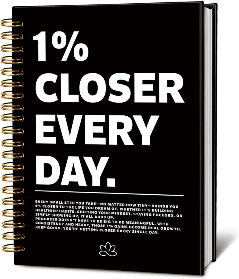 WLIANG LIANHW Motivational Notebook Journal for Work & Note Taking, Inspirational Notebook Journal, Inspirational Gifts for Women, Positive Affirmation Journal, Black Hardcover Spiral Notebook(5.5"x8.3") - Image 1